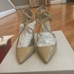Jimmy Choo patent leather nude Pump sandal size 40